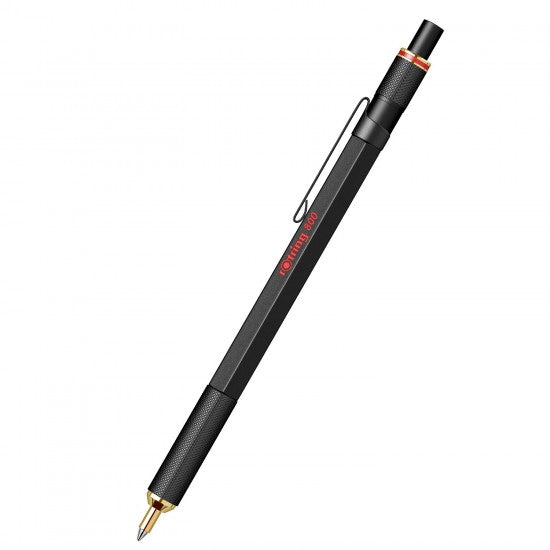 Rotring | 800 Series | Black 1.0mm Ball Pen | Metal Body | Non-Slip | Metal Knurled Grip Rotring